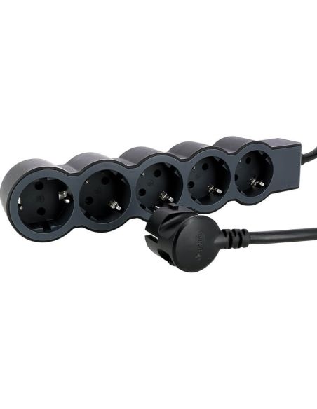 Base múltiple Legrand de 5 tomas 2P+T 16A 230V con cable 3 m y diseño plano
