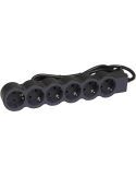 Base múltiple Legrand de 6 tomas 2P+T 16A 230V con cable 3 m y diseño plano