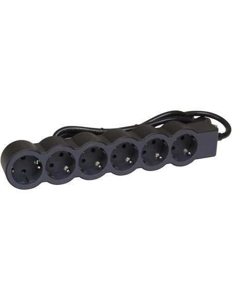 Base múltiple Legrand de 6 tomas 2P+T 16A 230V con cable 3 m y diseño plano