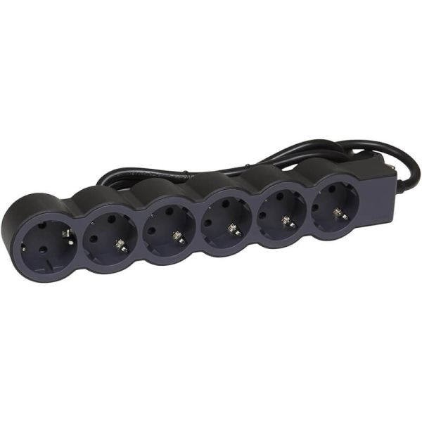 Base múltiple Legrand de 6 tomas 2P+T 16A 230V con cable 3 m y diseño plano