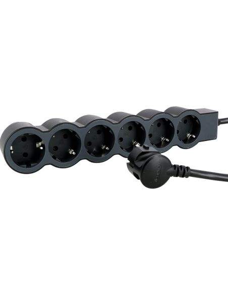 Base múltiple Legrand de 6 tomas 2P+T 16A 230V con cable 3 m y diseño plano