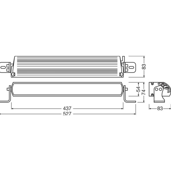 Medidas Barra LED de Combo Beam 44Cm FX500-CB GEN 2 56W LEDDL132-CB SM + de 380 Metros Homologación 2 X R149 Ref. 50 + 50 Osram
