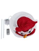 Muñeco de nieve LED plegable 0,7 m, blanco cálido 50 LED, pilas 3AA, con mando, interior/exterior IP44