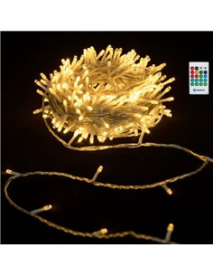 Guirnalda de luces 100 LED con caja de música 10m, blanco cálido, pilas 3AA, IP44 2