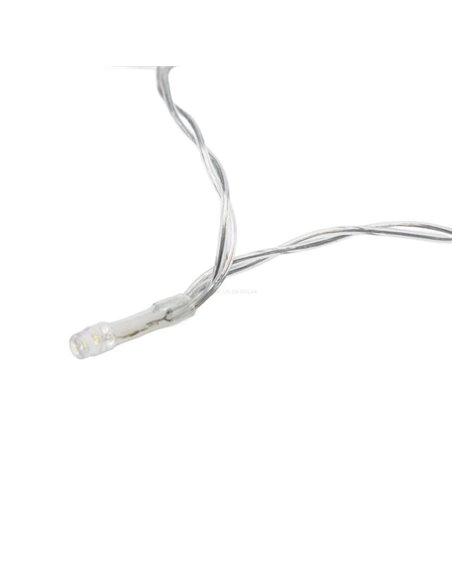 Guirnalda de luces 100 LED con caja de música 10m, blanco cálido, pilas 3AA, IP44