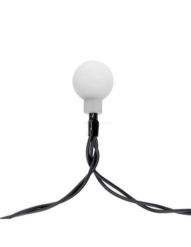 Luces LED solares de burbujas blancas 10m, luz cálida 2700K, se enciende automáticamente de noche, IP65