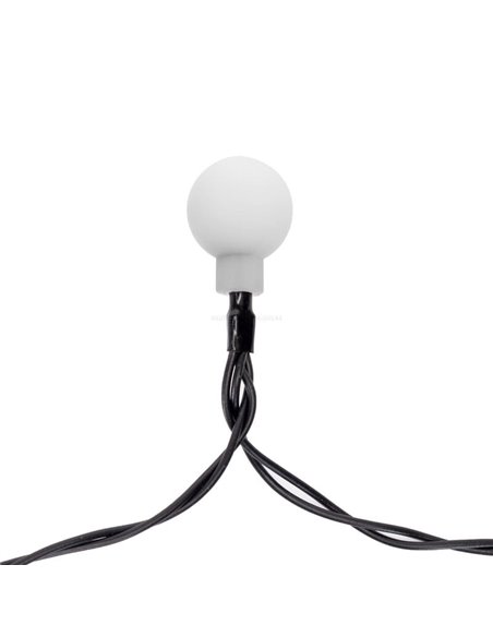 Luces LED solares de burbujas blancas 10m, luz cálida 2700K, se enciende automáticamente de noche, IP65