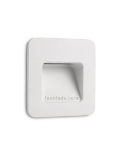 Aplique Empotrable LED Jardín cuadrado Blanco Nase 3W 3000K | Baliza LED Empotrable Blanca | LeonLeds Iluminación