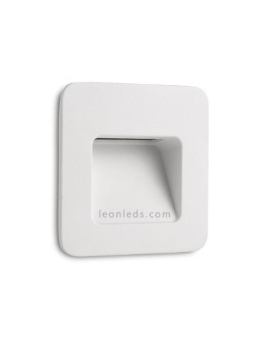 Aplique Empotrable LED Jardín cuadrado Blanco Nase 3W 3000K | Baliza LED Empotrable Blanca | LeonLeds Iluminación