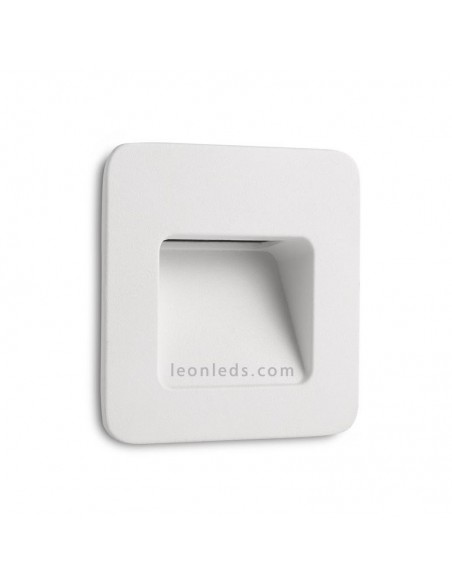 Aplique Empotrable LED Jardín cuadrado Blanco Nase 3W 3000K | Baliza LED Empotrable Blanca | LeonLeds Iluminación