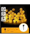 Luces LED solares de burbujas blancas 10m, luz cálida 2700K, se enciende automáticamente de noche, IP65