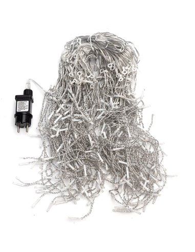 Cortina de luzes LED planas de baixa tensão, 20m, 400 LEDs, 100 tiras, branco quente, IP44 para uso interno/externo