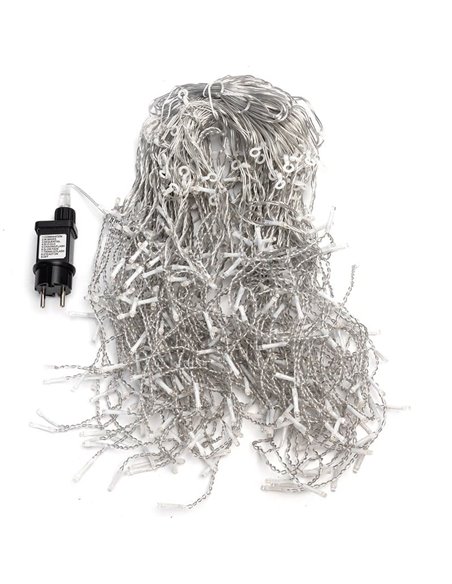 Guirlande lumineuse plate stalactite LED basse tension 20 m, 400 LED, 100 bandes, blanc chaud, intérieur/extérieur IP44