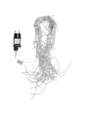 Cortina de 100 luces LED planas tipo carámbano bajo voltaje 5m, 25 tiras, blanco cálido, interior/exterior, IP44