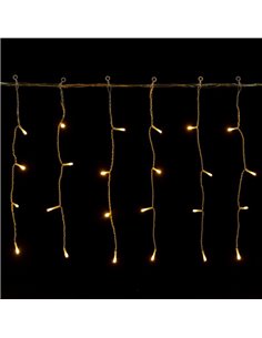 Cortina de 100 luces LED planas tipo carámbano bajo voltaje 5m, 25 tiras, blanco cálido, interior/exterior, IP44 2