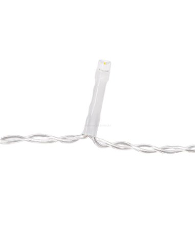 Cortina de 100 luces LED planas tipo carámbano bajo voltaje 5m, 25 tiras, blanco cálido, interior/exterior, IP44