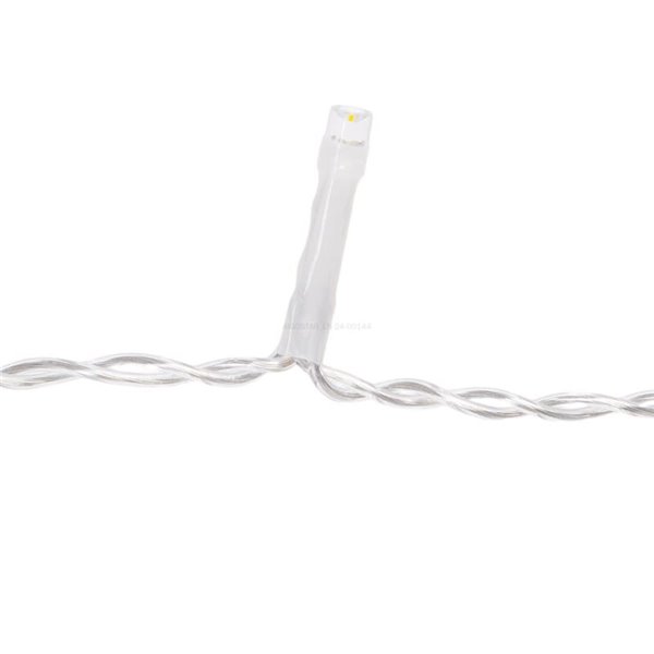 Cortina de 100 luces LED planas tipo carámbano bajo voltaje 5m, 25 tiras, blanco cálido, interior/exterior, IP44