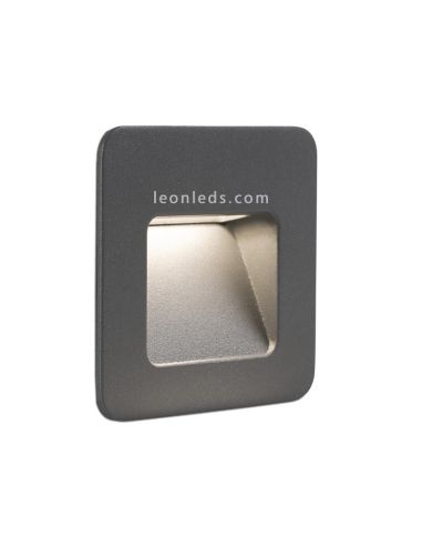 Aplique Empotrable LED Jardín cuadrado Blanco Nase 3W 3000K | Baliza LED Empotrable Blanca | LeonLeds Iluminación
