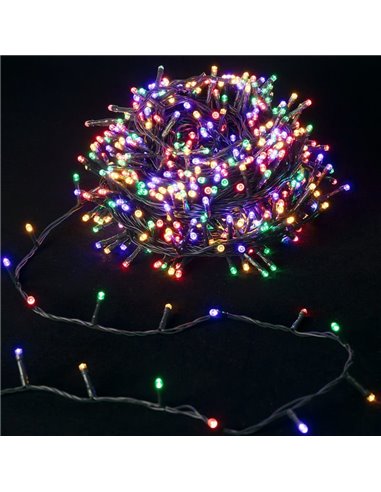 Guirlande lumineuse 600 LED, 30 m, basse tension, RGBY, 8 fonctions + mémoire + température, intérieur/extérieur IP44