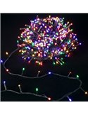 Guirnalda de 200 luces LED de colores 10m bajo voltaje, RGBY, 8 funciones+mem+temp, interior/exterior IP44