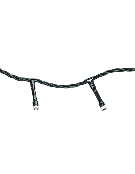 Guirnalda de 200 luces LED de colores 10m bajo voltaje, RGBY, 8 funciones+mem+temp, interior/exterior IP44