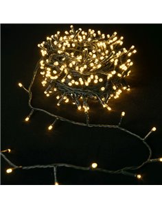 Guirnalda de 400 luces LED planas de bajo voltaje 20m, blanco cálido, 8 funciones+mem+temp, interior/exterior IP44 2