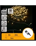 Guirnalda de 300 luces LED planas de bajo voltaje 15m, blanco cálido, 8 funciones+mem+temp, interior/exterior IP44