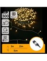 Guirnalda de 300 luces LED planas de bajo voltaje 15m, blanco cálido, 8 funciones+mem+temp, interior/exterior IP44