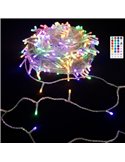Guirnalda LED de 200 luces de colores RGB 20m de bajo voltaje con mando, 7 modos+temp. IP44