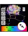 Guirlande lumineuse LED RGB basse tension de 10 m avec 100 couleurs, télécommande, 7 modes + température, IP44