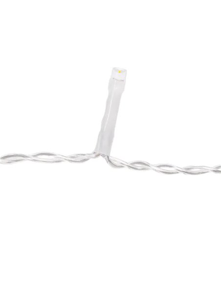 Rideau de 200 LED plates en forme de stalactites, basse tension, 10 m, 50 bandes, blanc chaud, intérieur/extérieur, IP44