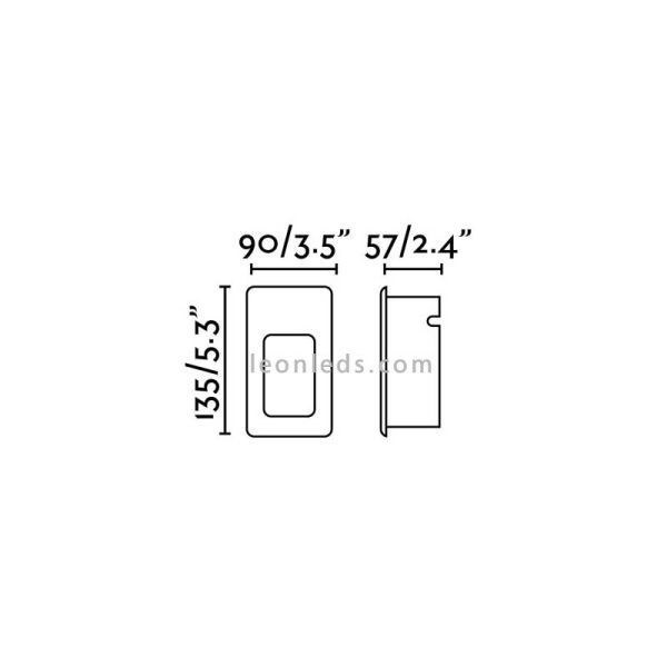 Applique de jardin LED carrée encastrable Blanc Nase 70396 | Balise LED encastrée blanche | Éclairage LeonLeds