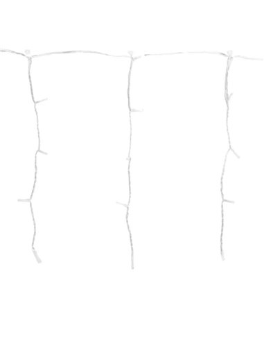 Cortina de 200 luzes LED planas tipo pingente, baixa tensão, 10m, 50 faixas, branco quente, para uso interno/externo, IP44