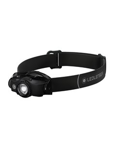 Linterna frontal LED MH4 200lm alcance 130 metros, recargable IP54 con clip Negro