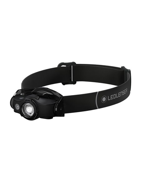 Linterna frontal LED MH4 200lm alcance 130 metros, recargable IP54 con clip Negro