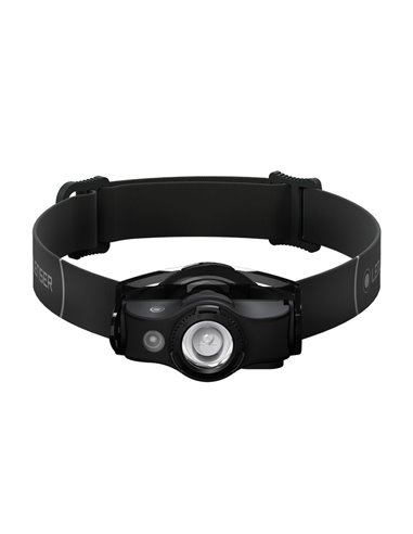 Linterna frontal LED MH4 200lm alcance 130 metros, recargable IP54 con clip Negro