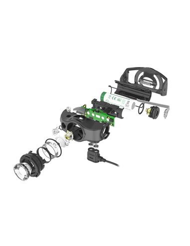 Linterna frontal LED MH5 400 lm, alcance 180 m recargable IP54 con clip Negro/gris