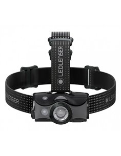 Frontal LED MH7 600 lm, alcance 200 m recargable IP54 con luz roja, Gris  2