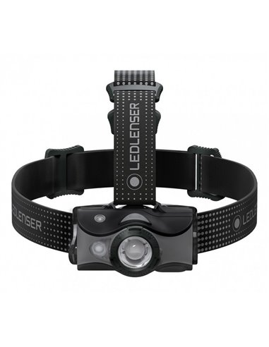 Frontal LED MH7 600 lm, alcance 200 m recargable IP54 con luz roja, Gris 