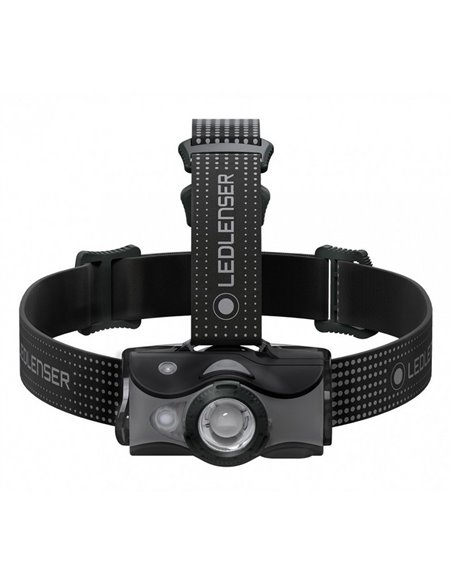 Lampe frontale LED MH7, 600 lm, portée 200 m, rechargeable, IP54, avec lumière rouge, grise