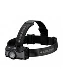 Frontal LED MH7 600 lm, alcance 200 m recargable IP54 con luz roja, Gris 