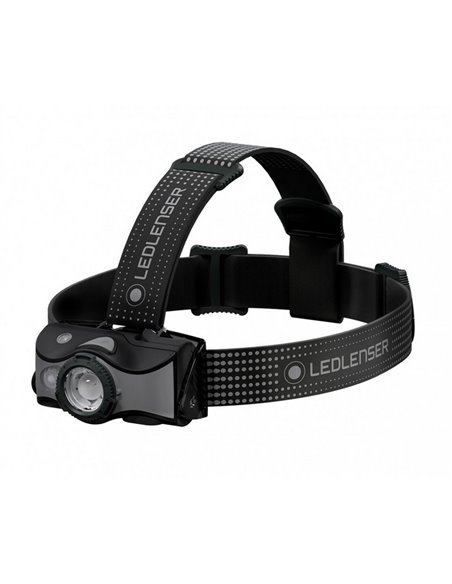 Frontal LED MH7 600 lm, alcance 200 m recargable IP54 con luz roja, Gris 