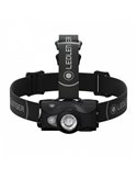 Lampe frontale LED MH8, 600 lm, portée 200 m, RGB, rechargeable, IP54, avec clip, noire
