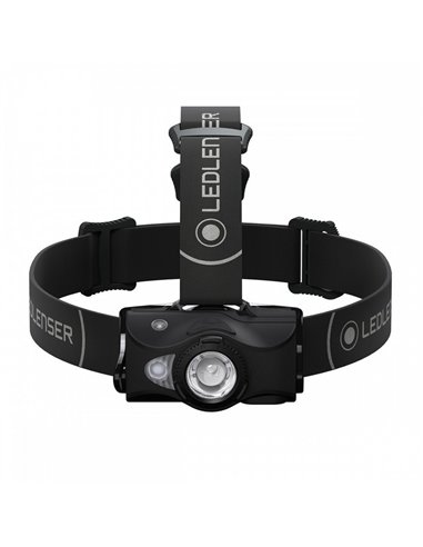Lampe frontale LED MH8, 600 lm, portée 200 m, RGB, rechargeable, IP54, avec clip, noire