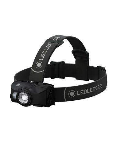 Linterna frontal LED MH8 600 lm, alcance 200 m RGB recargable IP54 con clip, Negro