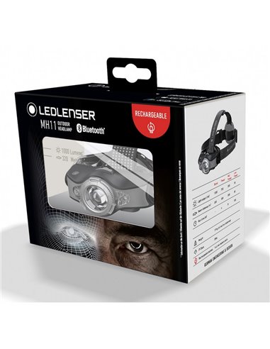 Projecteur frontal LED MH11 1000 lm, portée 320 m, RGB rechargeable avec Bluetooth