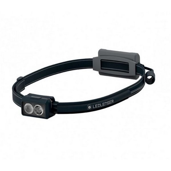 Linterna frontal LED NEO3 400 lm, alcance 80 m IP54 con luz trasera, Negro/gris        