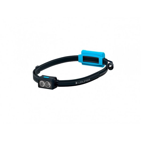 Frontal LED NEO3 400 lm, alcance 80 m IP54 con luz trasera, Negro/azul     