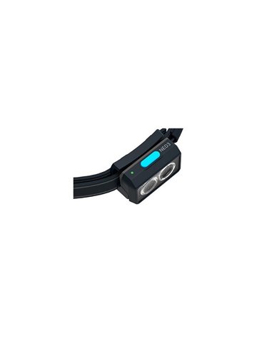 Frontal LED NEO3 400 lm, alcance 80 m IP54 con luz trasera, Negro/azul     
