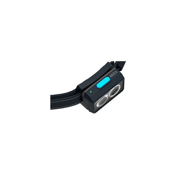 Frontal LED NEO3 400 lm, alcance 80 m IP54 con luz trasera, Negro/azul     